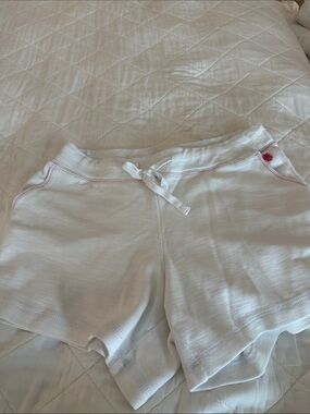 Tommy Bahama White Knit Lounge Shorts with Pink Accents